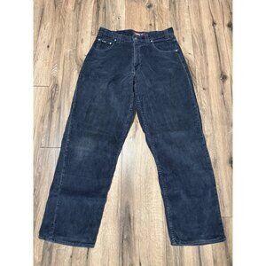 VTG Y2K Arizona Jeans Co. Baggy Fit Corduroy Pants 34x32 Dark Blue